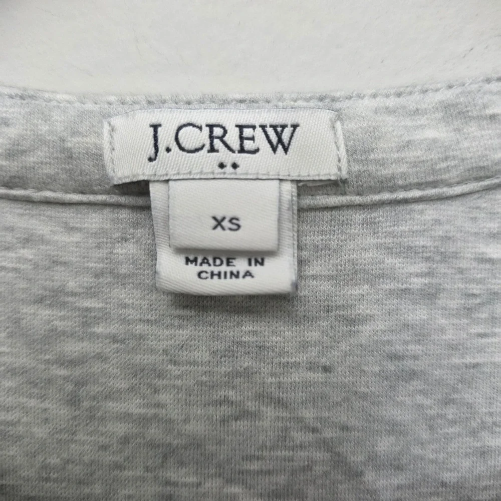 J.Crew T-Shirt Dress Womens XS Grey Casual Lace-Up Grommet‎ Shift Comfort Preppy
